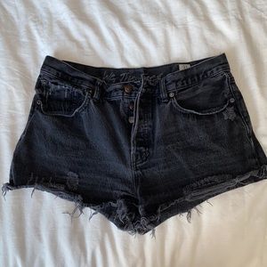 Free People “We The Free” Denim Black Shorts